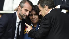 Nicolas Sarkozy en conversation avec Jean-Claude Blanc et Anne Hidalgo