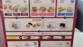 La carte de la voiture Bistro du TGV M
