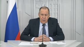Sergueï Lavrov, chef de la diplomatie russe, lors d'une conférence de presse ce jeudi 3 mars 2022