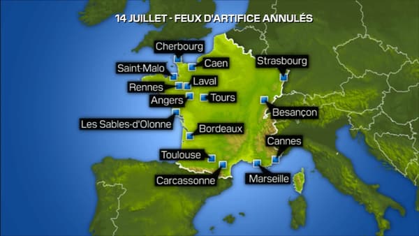 CARTE. Où voir les feux d'artifice du 14 juillet en Ardèche, Loire, Drôme,  Rhône et Ain