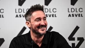 Gianmarco Pozzecco lors de sa présentation en tant que nouveau coach de l'ASVEL, le 26/10/2023