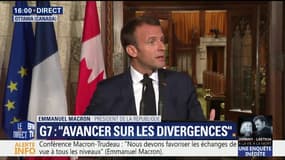 G7: "Il ne faut pas s'interdire un accord à 6+1" face aux Etats-, défend Emmanuel Macron