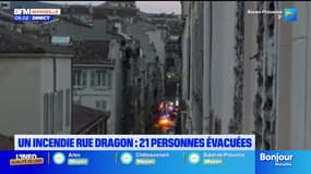 Marseille : un incendie rue Dragon (6e). 21 personnes évacuées