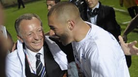 Aulas et Benzema avec l'OL