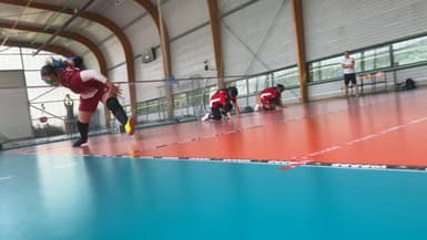 Un entraînement de l'équipe de France féminine de goalball au Creps de Wattignies (Nord), le lundi 19 août 2024.