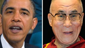 Barack Obama et le dalaï lama, montage.