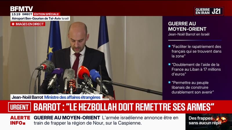 Jean-Noël Barrot a indiqué à Israël et au Liban "la disponibilité de la France" pour "faciliter les discussions" entre les deux pays