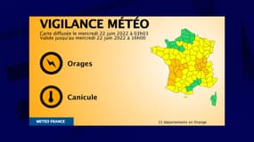 15 départements ont été placés en vigilance orange pour risques de canicule ou d'orages par Météo-France