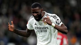 Antonio Rüdiger le 20 avril 2025 contre l'Athletic, au Bernabeu