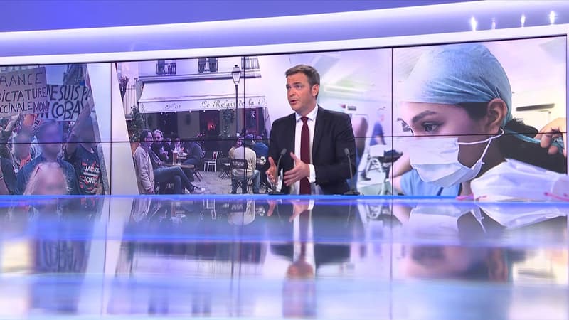 Olivier Véran sur le plateau de BFMTV le 2 février 2022