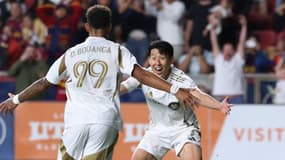 La joie de Heung-Min Son et Denis Bouanga avec LAFC face à Real Salt Lake le 17 septembre 2025