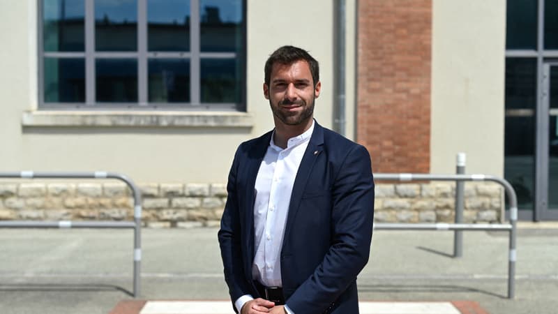Julien Odoul, élu du Rassemblement national, le 2 juin 2021 à Belfort (Territoire de Belfort).