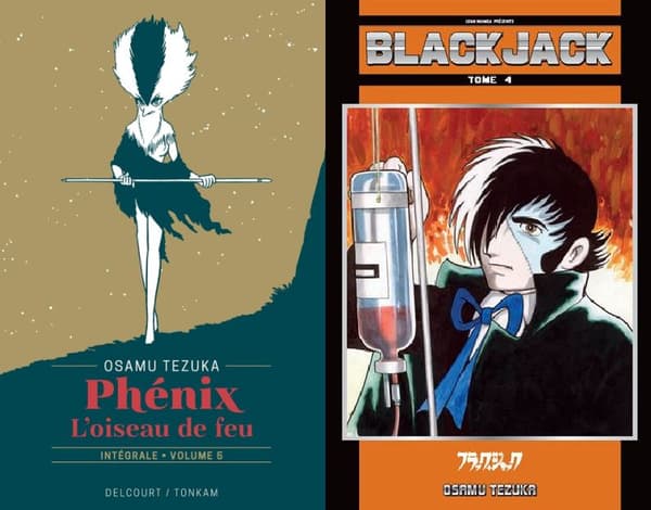 Couvertures des mangas d'Osamu Tezuka "Phénix" et "Blackjack"