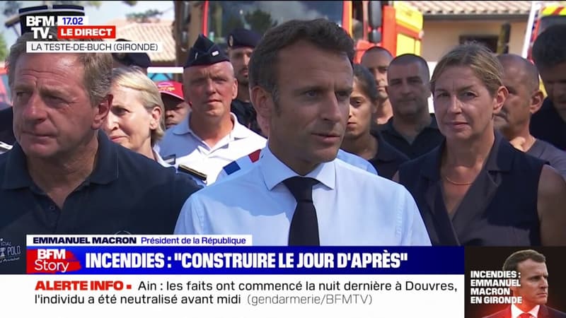 Incendies en Gironde: le point complet d'Emmanuel Macron à l'issue de son déplacement à La Teste-de-Buch