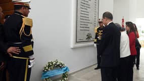 Ban Ki-Moon et son épouse lors d'un hommage au musée Bardo