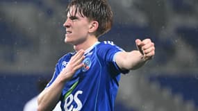 Le défenseur argentin de Strasbourg Valentin Barco, le 29 octobre 2025.