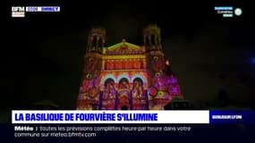 Lyon: la basilique de Fourvière s'illumine