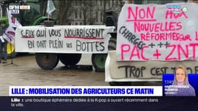 Lille: mobilisation des agriculteurs du Nord-Pas-de-Calais devant la préfecture