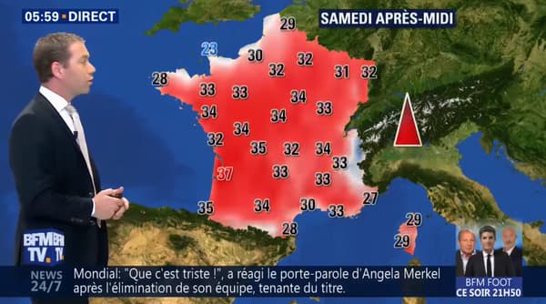 Températures du samedi 30 juin 2018