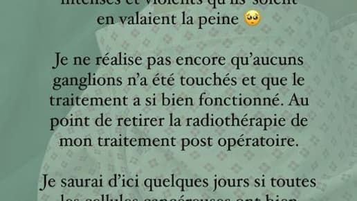 Une story Instagram de Caroline Receveur, publiée le 13 novembre 2023