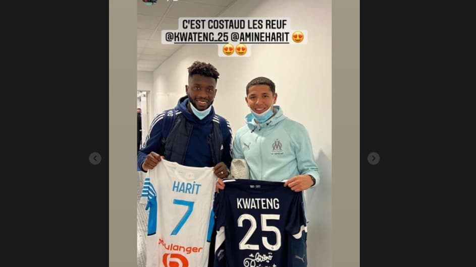 La photo polémique avec Enock Kwateng et Amine Harit après Bordeaux-OM