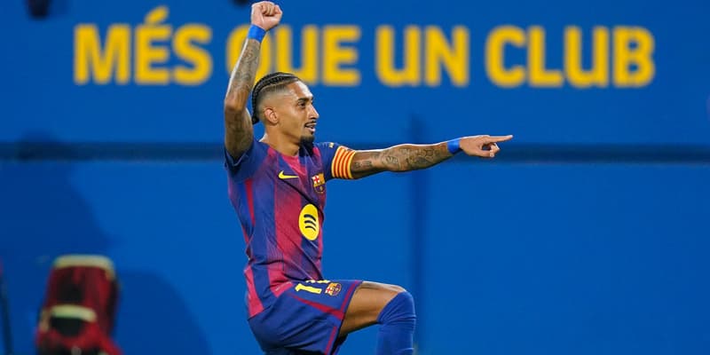 Raphinha auteur d'un doublé pour le FC Barcelone, 14 septembre 2025