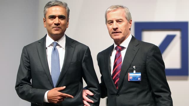 Les mandats d'Anshu Jain (à gauche) et Jürgen Fitschen devaient se terminer en 2017
