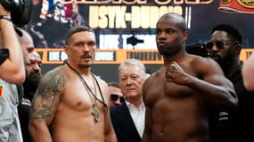 Oleksandr Usyk et Daniel Dubois avant leur deuxième combat, le 18 juillet 2025