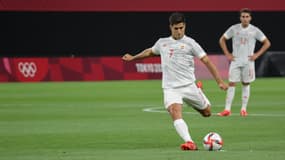 Marco Asensio lors du match entre l'Espagne et l'Égypte aux Jeux de Tokyo, le 22 juillet