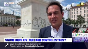 Statue de Louis XIV taguée à Lyon: le maire du 2e arrondissement propose un "grillage adapté"