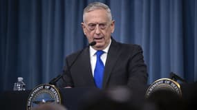 James Mattis en conférence de presse à Washington, le 28 août 2018