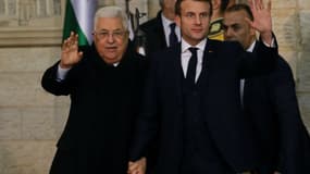 Mahmoud Abbas et Emmanuel Macron.