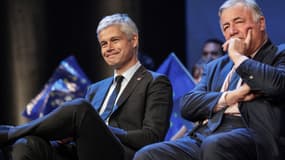 Les cadres LR Laurent Wauquiez et Gérard Larcher le 15 mai 2019 à Paris 