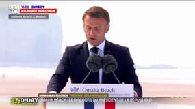"Nous sommes tous, aujourd'hui, des enfants du Débarquement", affirme Emmanuel Macron lors du 80e anniversaire du D-Day à Omaha Beach