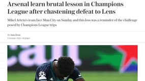 Arsenal a pris "une leçon brutale" selon le Daily Telegraph