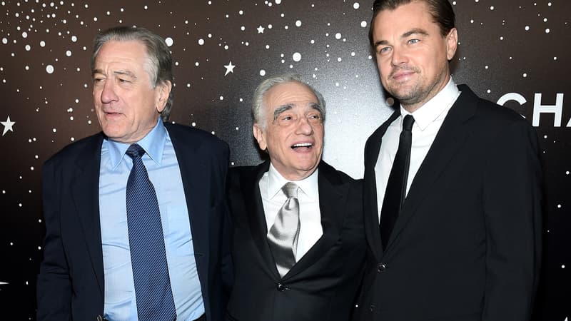 Robert de Niro, Martin Scorsese et Leonardo DiCaprio en 2018
