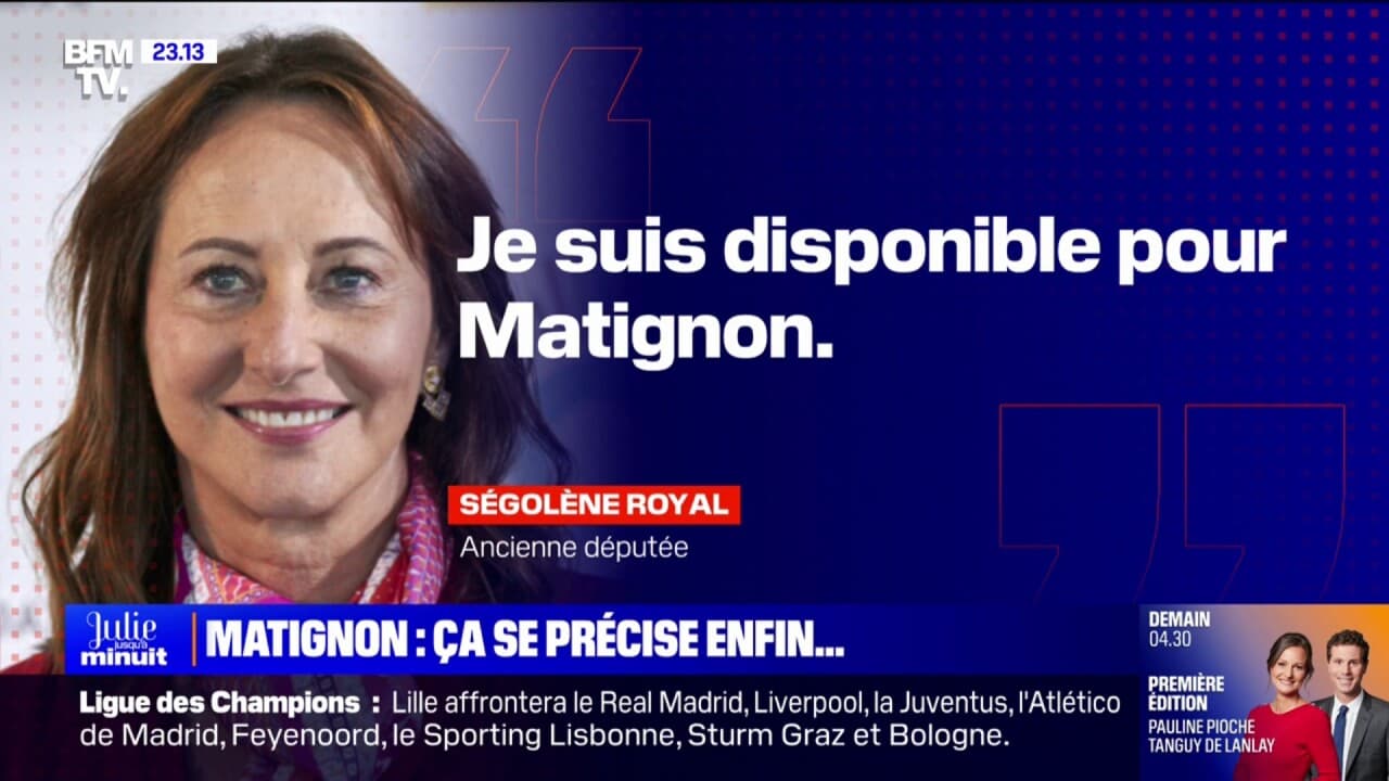 Ségolène Royal se dit "disponible" pour le poste de Première ministre