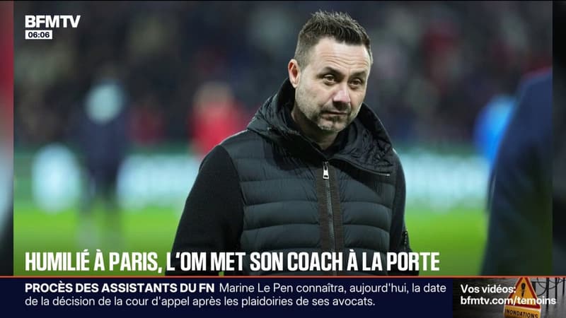 Après sa lourde défaite face au PSG, l'OM se sépare de son entraîneur Roberto De Zerbi