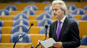 Geert Wilders parle devant le Parlement néerlandais le 9 octobre 2014.