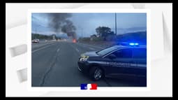 Un feu  sur l’autoroute A8 à Nice, dans le sens Aix-en-Provence vers l’Italie, le 10 septembre 2025