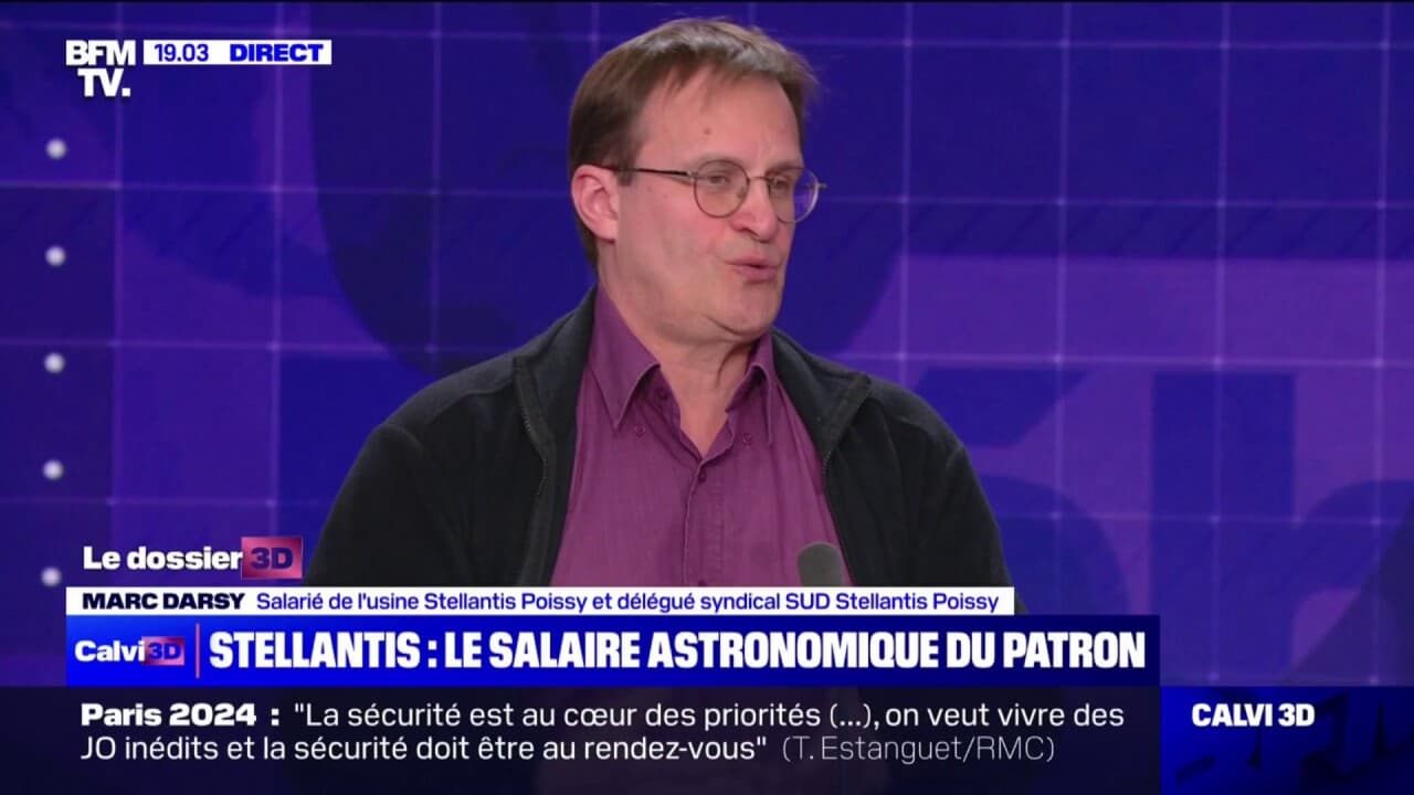 Marc darsy (délégué syndical sud et salarié de l'usine stellantis poissy) sur la rémunération de carlos tavares: 
