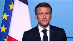 Emmanuel Macron lors d'une interview accordée depuis Nouméa, le 24 juillet 2023.