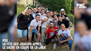 PSG : La fête des joueurs après le sacre en Coupe de la Ligue