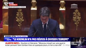 Soutien à l'Ukraine: "Vladimir Poutine pensait diviser l'Europe, il avait tort" assure Gabriel Attal, Premier ministre