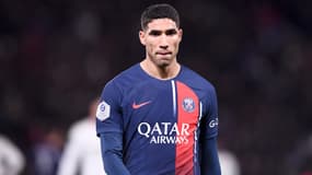 Achraf Hakimi avec le PSG en avril 2024