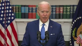Le président américain Joe Biden s'exprime à la Maison Blanche, à Washington D.C. (États-Unis), le 28 avril 2022.