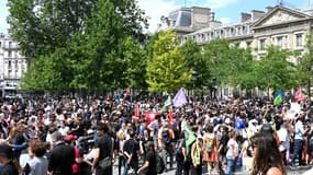 Plus de 1000 personnes rassemblées à Paris place de la République en hommage à Adama Traoré, le 8 juillet 2023 (illustration)