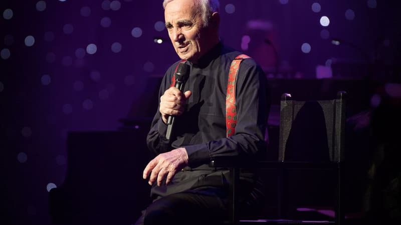 Affiche du concert filmé de Charles Aznavour, un événement diffusé au cinéma en décembre