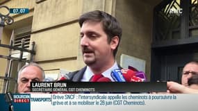 Grève SNCF: "On continue la mobilisation", assure Laurent Brun