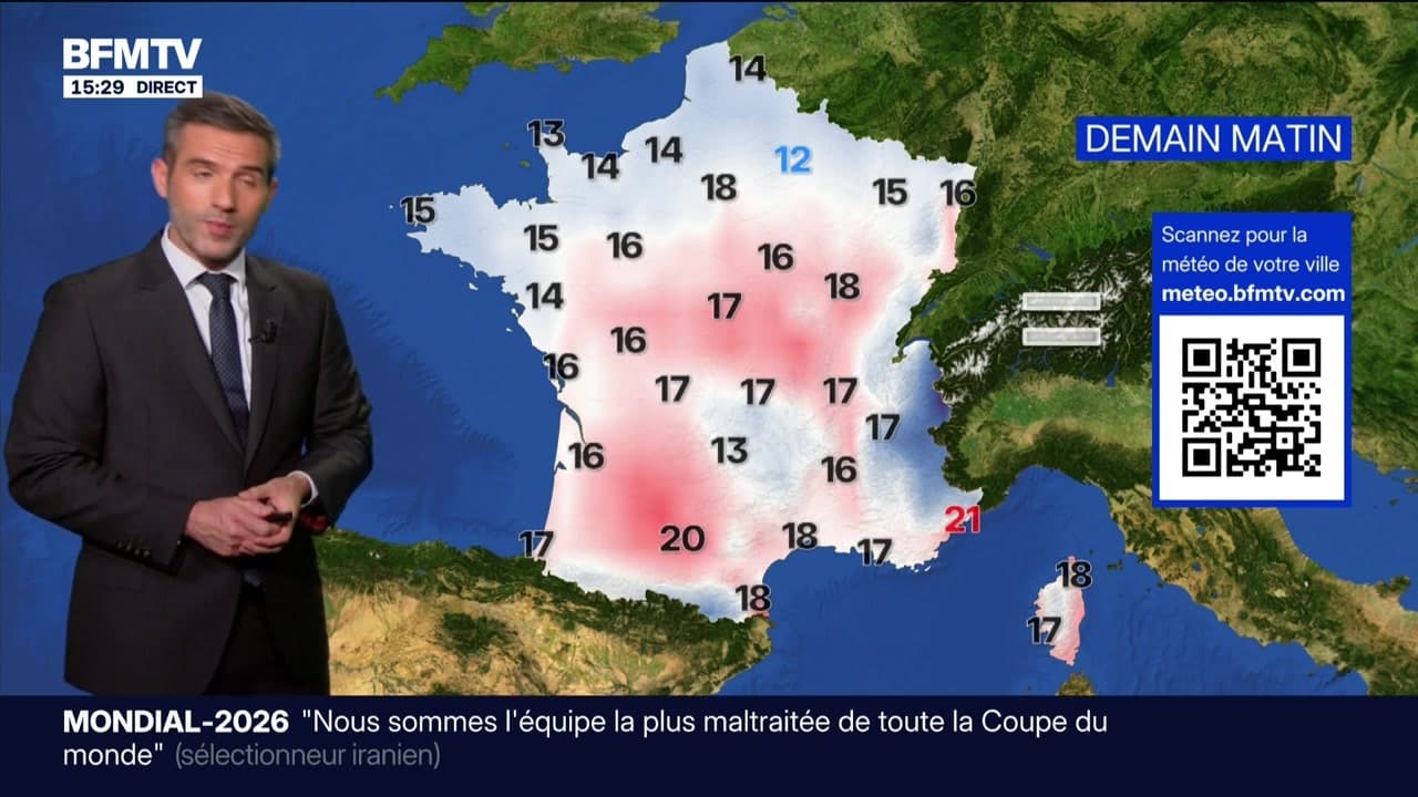 La météo pour ce mercredi 17 juin 2026